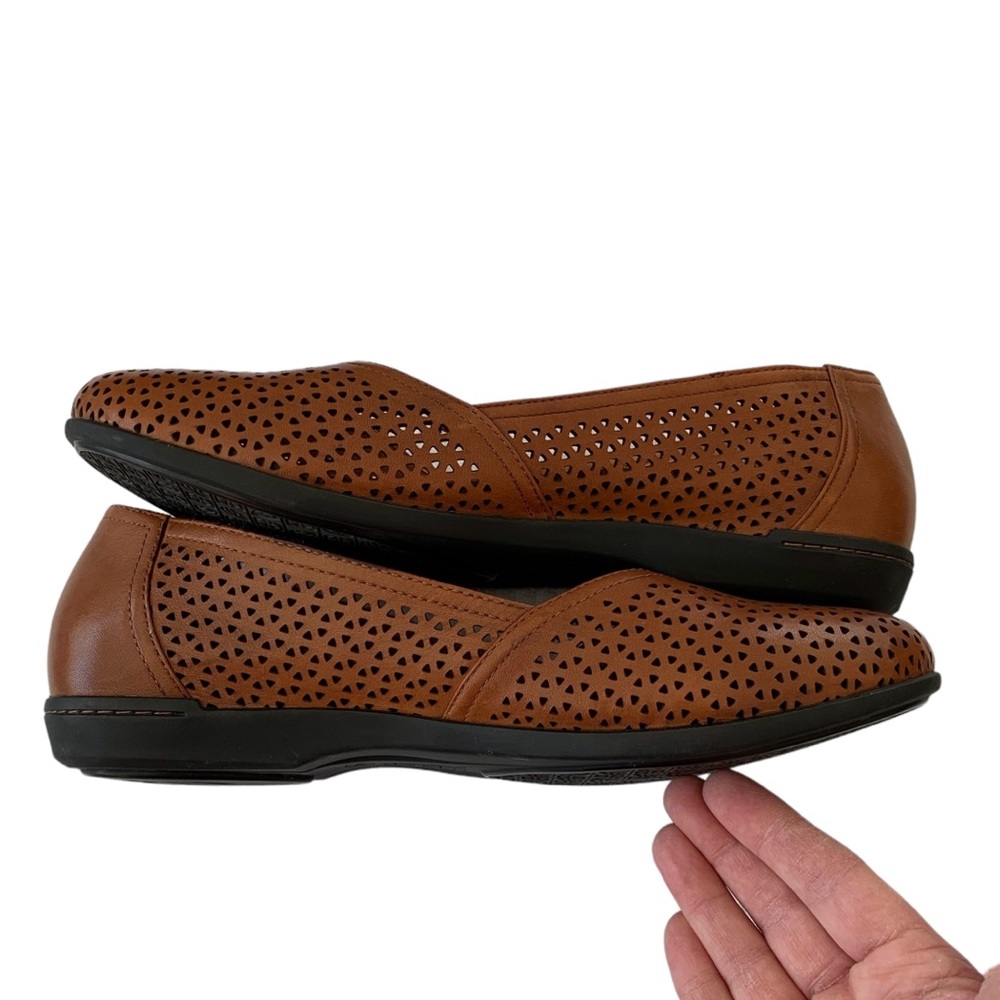 Dansko Brown Nappa Leather Perforated Ballet Flat (Beach Coast Cottage Nautical) - Picture 3 of 12